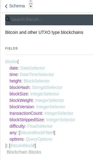 Bitcoin Blocks Schema Type